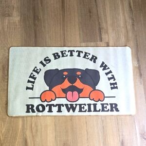 Rottweiler Dog Mat - Black and Orange